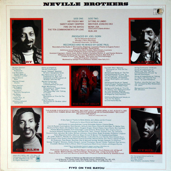 The Neville Brothers – Fiyo On The Bayou