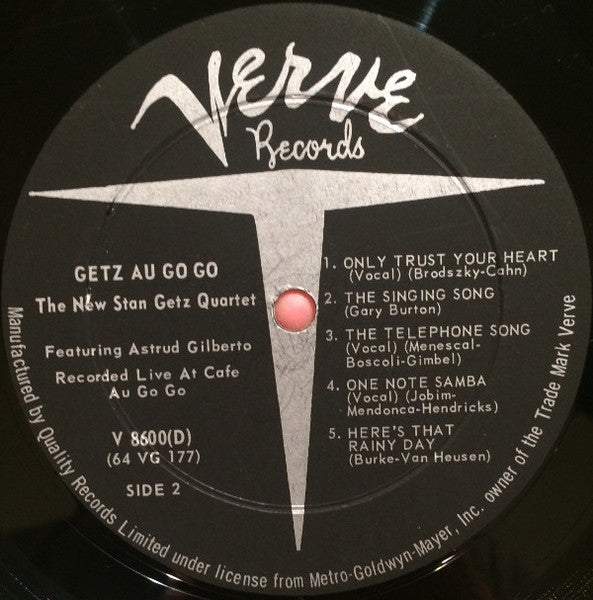 The New Stan Getz Quartet Featuring Astrud Gilberto – Getz Au Go Go - 1964 MONO Pressing in Shrinkwrap!