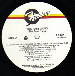 The Pape Gang – The Pape Gang - 1982 Original Double Album