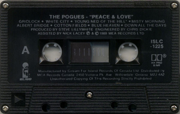 The Pogues – Peace And Love - 1989 Original Cassette VinylPursuit.com