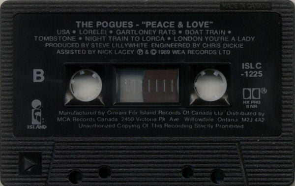 The Pogues – Peace And Love - 1989 Original Cassette VinylPursuit.com