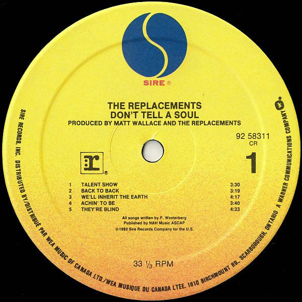 The Replacements ‎– Don't Tell A Soul - 1989 Original