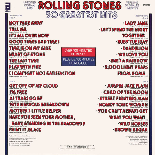 The Rolling Stones – 30 Greatest Hits - 1977 Japanese Pressing! VinylPursuit.com