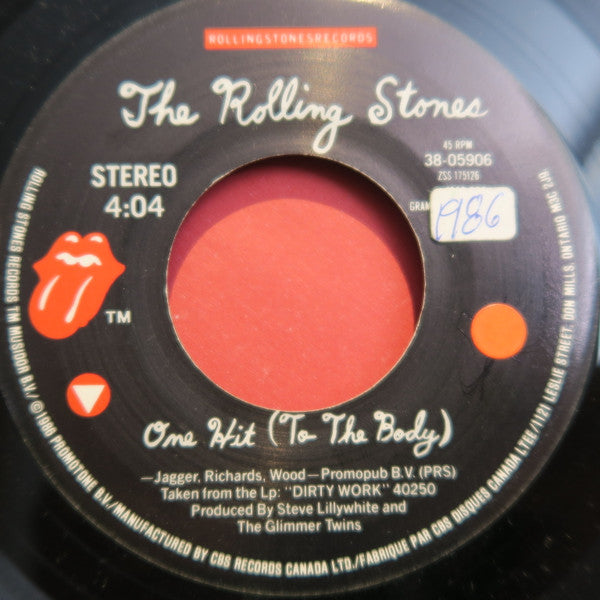 The Rolling Stones – One Hit To The Body -  7" Single, 1986