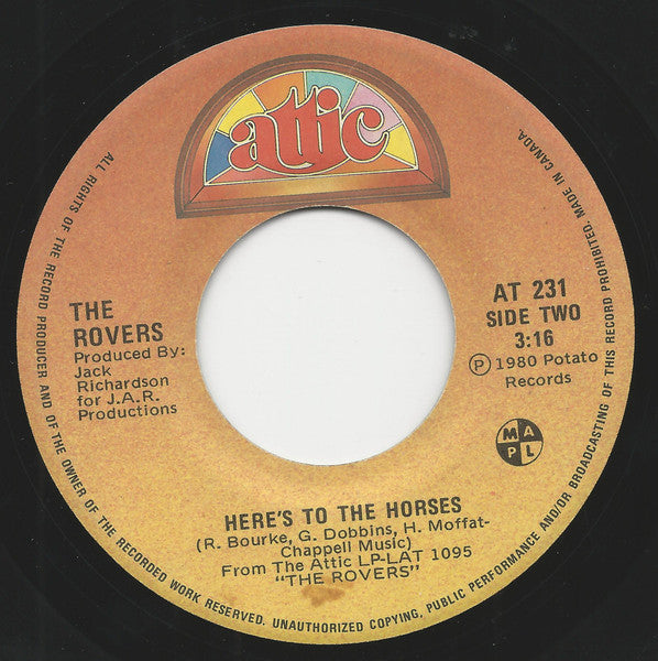 The Rovers – Wasn't That A Party -  7" Single - 1980