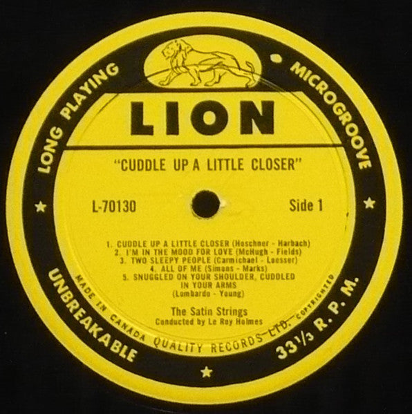 The Satin Strings, Leroy Holmes – Cuddle Up A Little Closer - 1960 Original