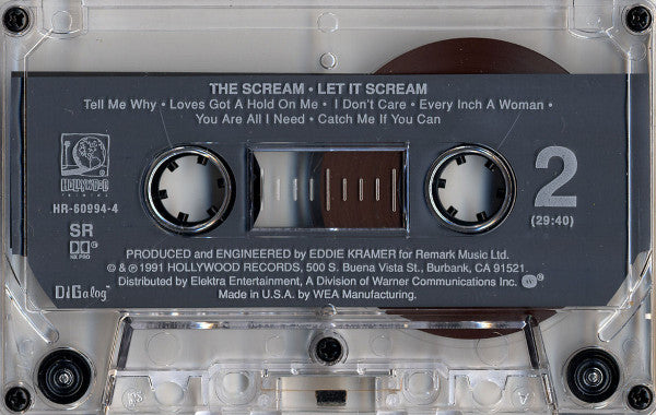 The Scream ‎– Let It Scream - 1991 Cassette VinylPursuit.com