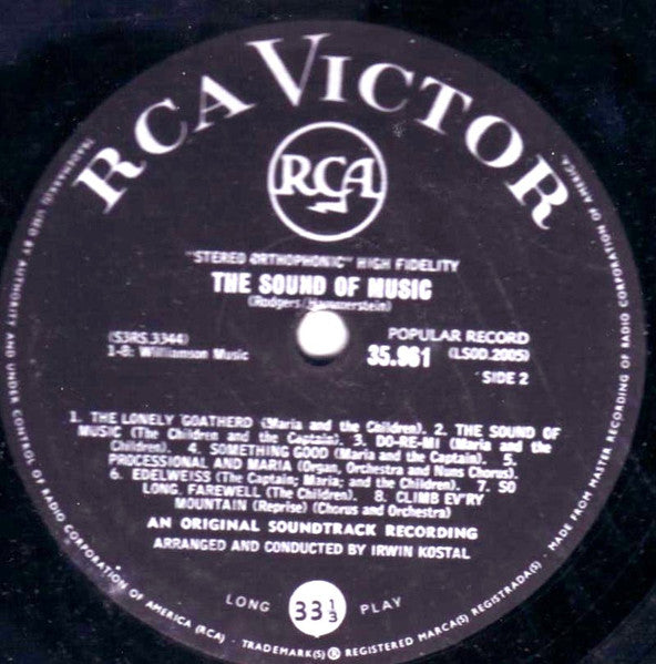 The Sound Of Music - Rodgers & Hammerstein - 1965 Rhodesian Pressing VinylPursuit.com