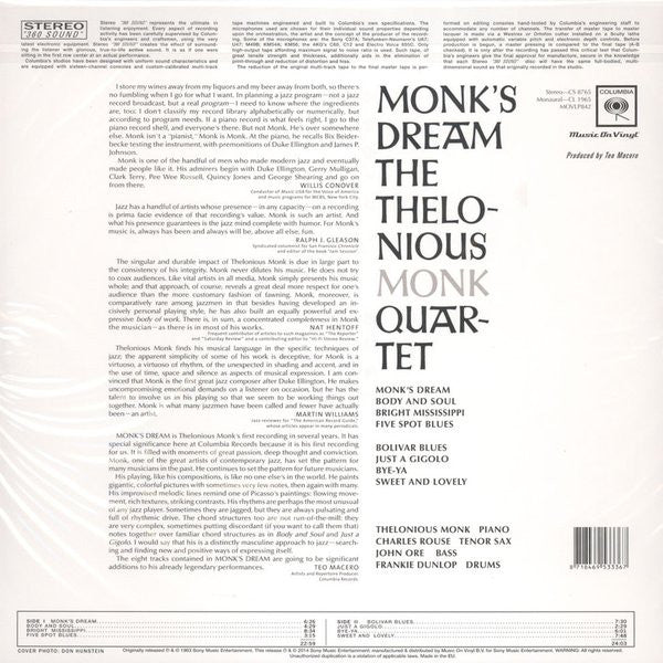 The Thelonious Monk Quartet – Monk's Dream - 180g MOV Pressing VinylPursuit.com