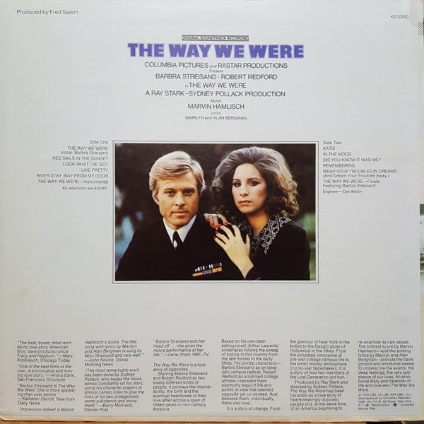 The Way We Were - Original Soundtrack Recording - 1974 Masterworks Original VinylPursuit.com