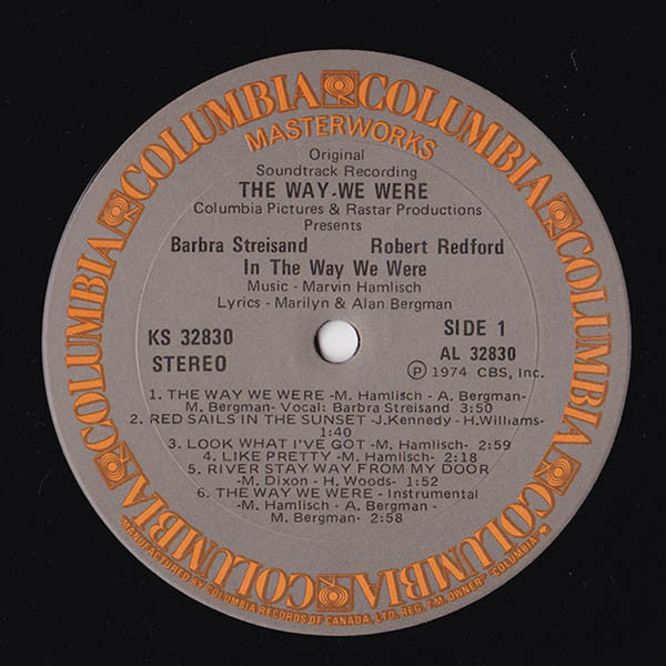 The Way We Were - Original Soundtrack Recording - 1974 Masterworks Original VinylPursuit.com