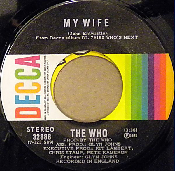 The Who – Behind Blue Eyes / My Wife -  7" Single 1971
