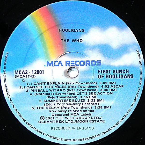 The Who – Hooligans  - 1981 (Greatest Hits)