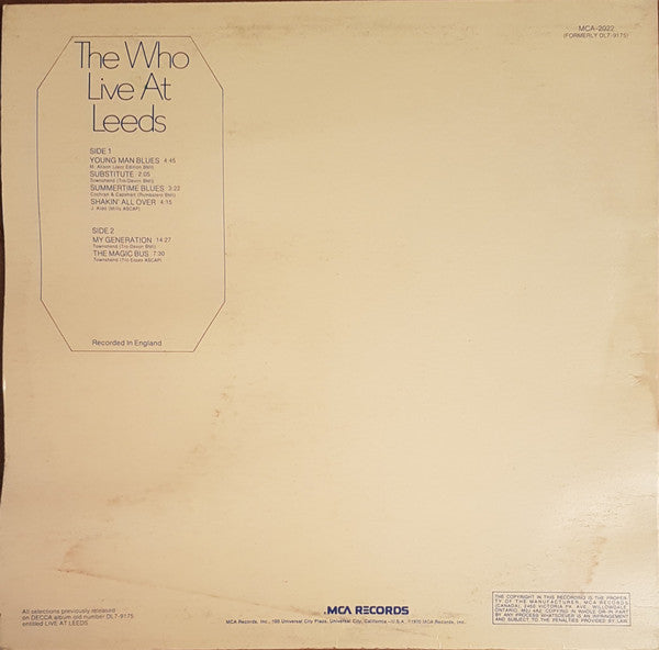 The Who – Live At Leeds  -1973