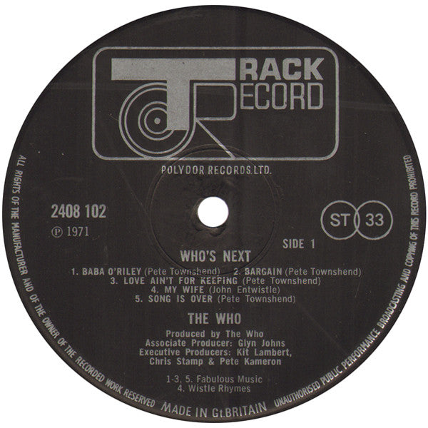 The Who – Who's Next - 1971 UK Original, Rare!