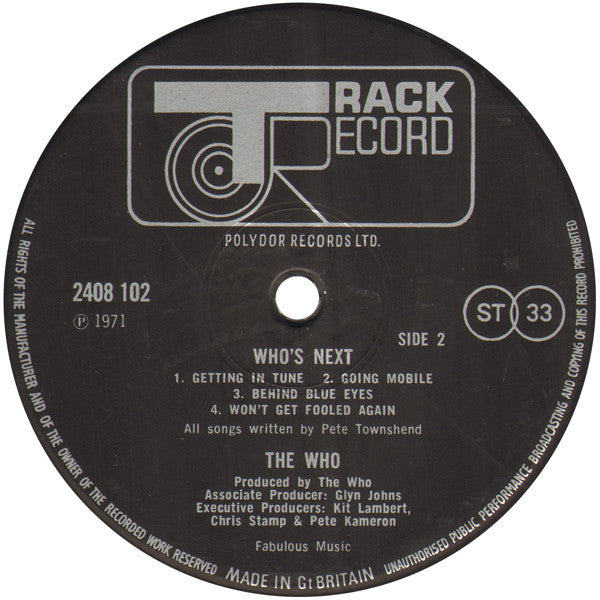 The Who – Who's Next - 1971 UK Original, Rare!