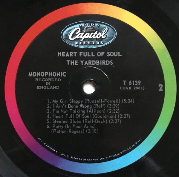 The Yardbirds ‎– Heart Full Of Soul - Rare MONO 6000 Series!