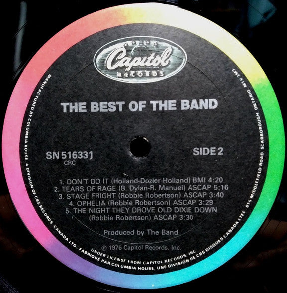 The Band – The Best Of The Band - 1976