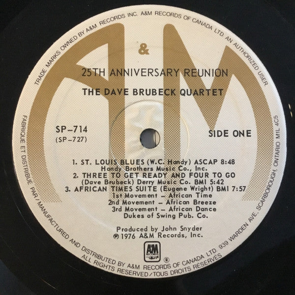 The Dave Brubeck Quartet – 25th Anniversary Reunion - 1977