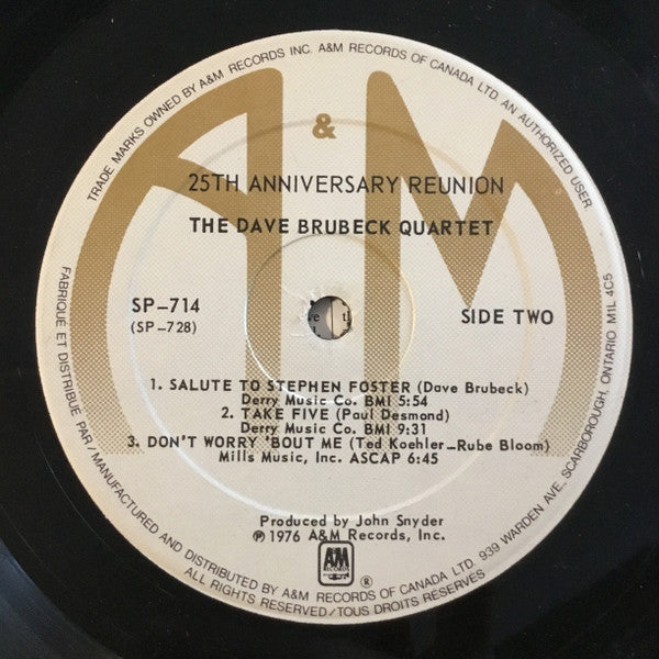 The Dave Brubeck Quartet – 25th Anniversary Reunion - 1977