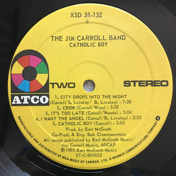 The Jim Carroll Band – Catholic Boy - 1980 Orginal