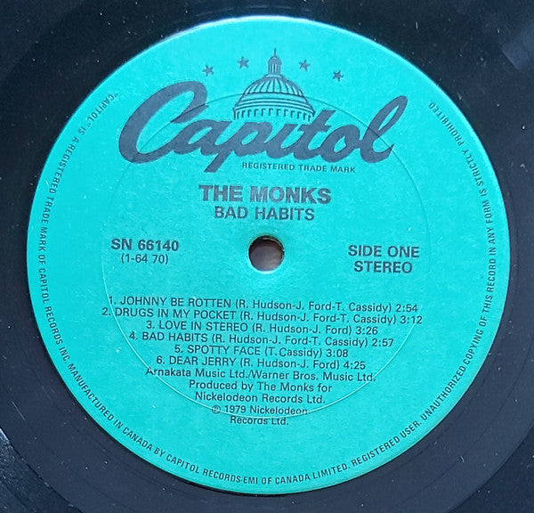 The Monks ‎– Bad Habits - Rare Reissue!