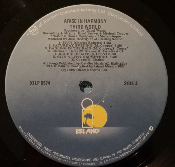 Third World – Arise In Harmony - 1980, Bargain! Vinyl Pursuit Inc