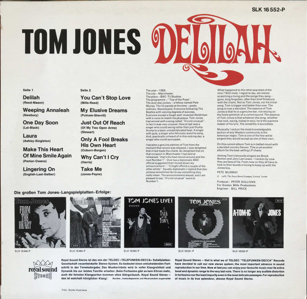 Tom Jones – Delilah - 1968 German Pressing