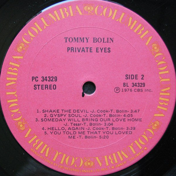 Tommy Bolin – Private Eyes - 1976