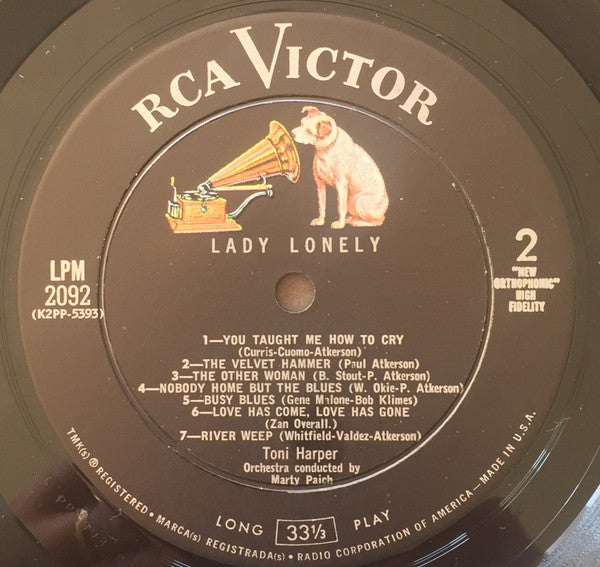 Toni Harper ‎– Lady Lonely - 1959 Mono Original