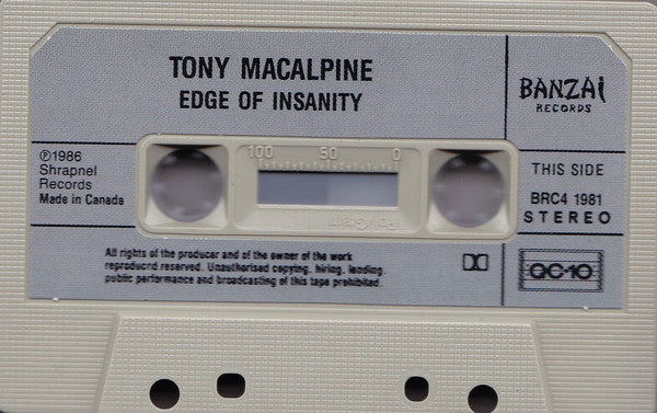 Tony MacAlpine – Edge Of Insanity - 1986 Original Cassette VinylPursuit.com