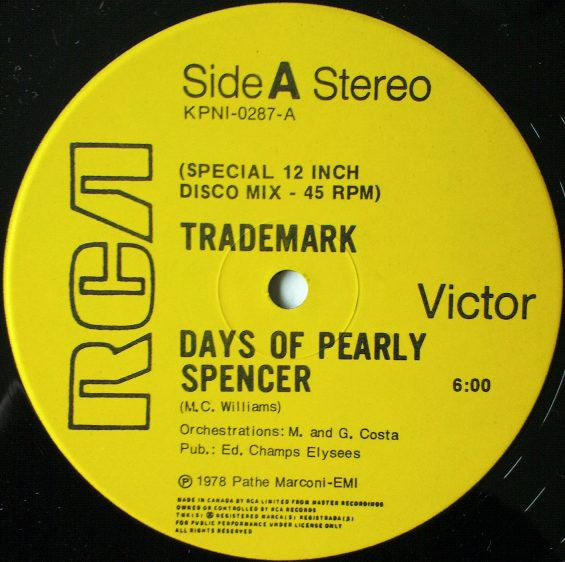 Trademark – Days Of Pearly Spencer - 1978 Pressing! VinylPursuit.com