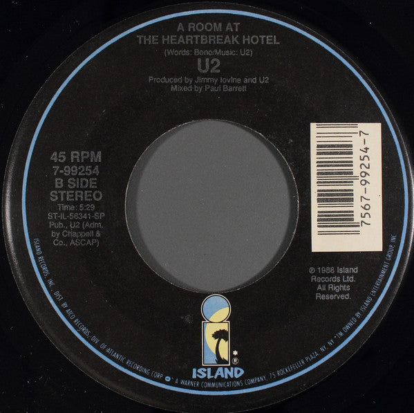 U2 – Angel Of Harlem -  7" Single, 1988 US Original