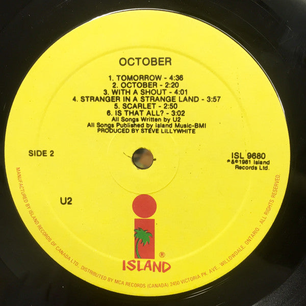 U2 – October - Sought-After Pressing