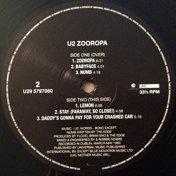 U2 – Zooropa - 180 g Sealed Remaster!