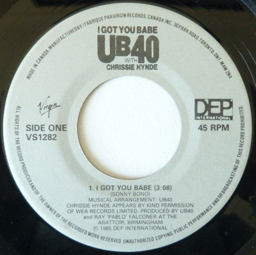 UB40 With Chrissie Hynde – I Got You Babe - 7" Single, 1985 VinylPursuit.com