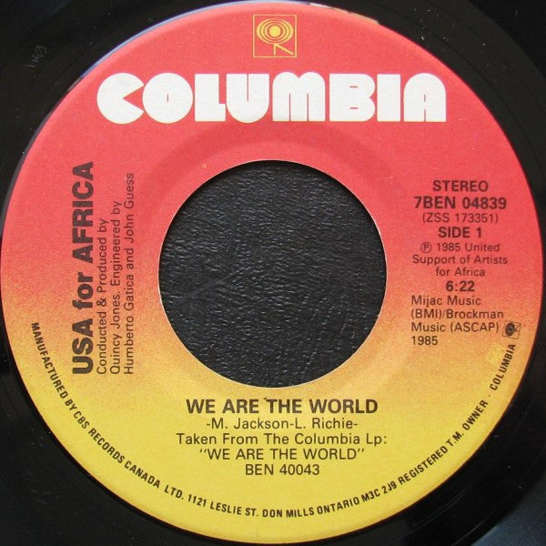 USA For Africa – We Are The World-  7" Single 1985