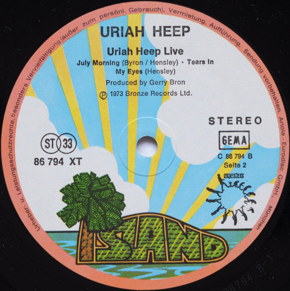 Uriah Heep ‎– Uriah Heep Live - 1973 Original German Pressing!