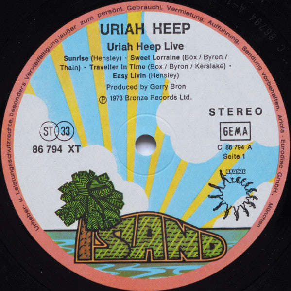 Uriah Heep ‎– Uriah Heep Live - 1973 Original German Pressing!