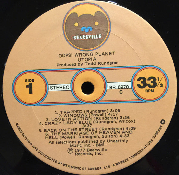 Utopia – Oops! Wrong Planet - 1977, Bargain! VinylPursuit.com