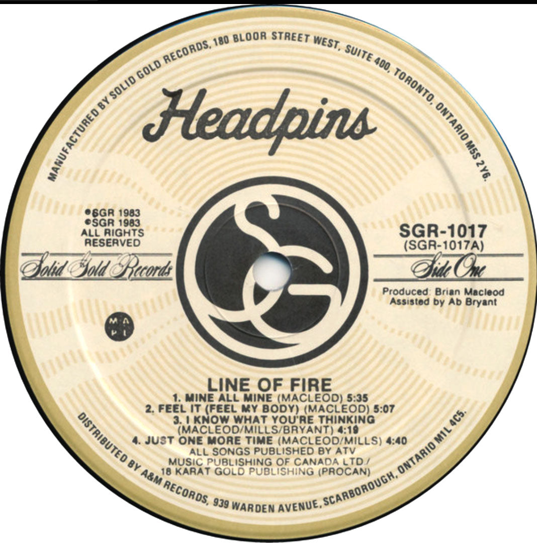 Headpins - Line of Fire - 1985 First Pressing