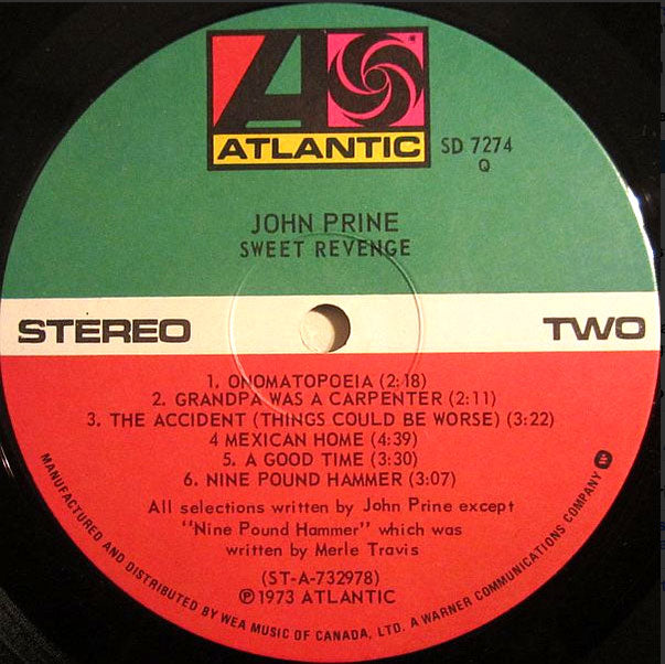 John Prine – Sweet Revenge – Vinyl Pursuit Inc