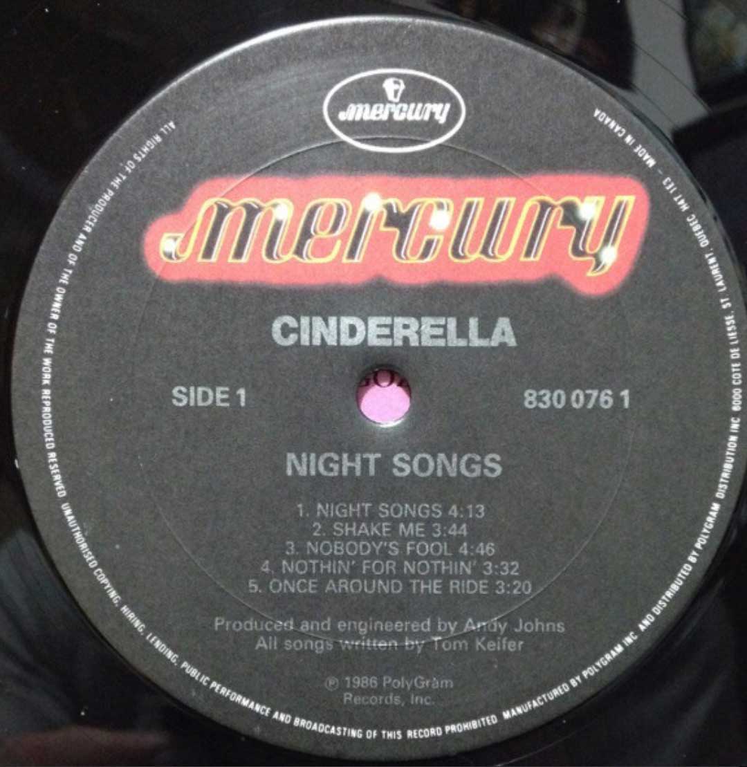 Cinderella - Night Songs - 1986 Original!