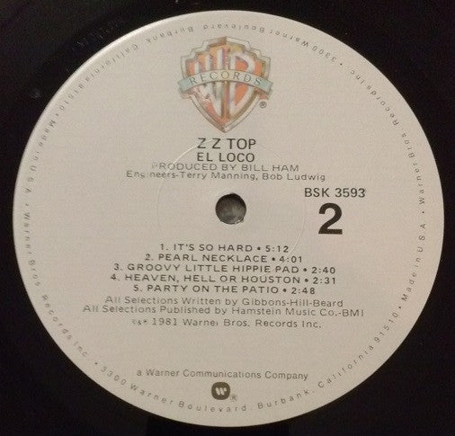 ZZ Top ‎– El Loco - 1981 US Pressing VinylPursuit.com