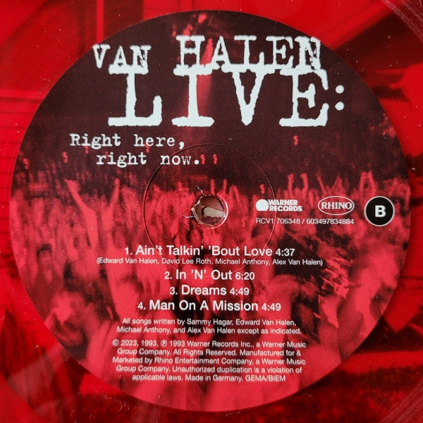 Van Halen – Live: Right Here, Right Now. - RSD Red Vinyl - Box Set! SEALED