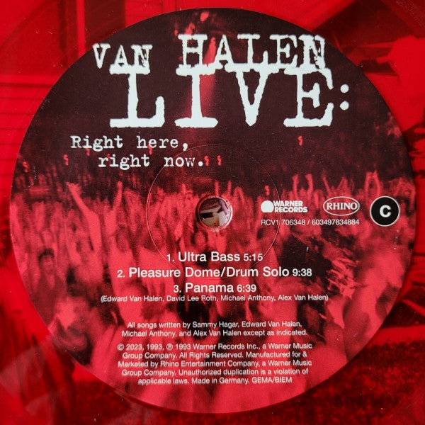 Van Halen – Live: Right Here, Right Now. - RSD Red Vinyl - Box Set! SEALED