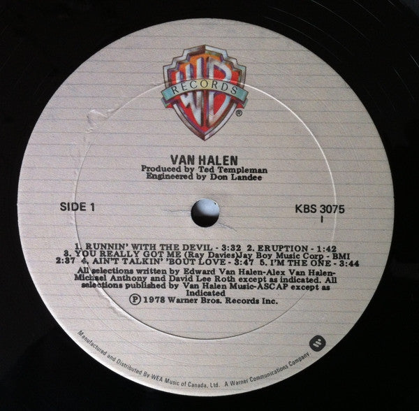 Van Halen - Van Halen - Early Pressing