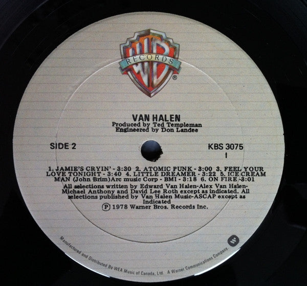 Van Halen - Van Halen - Early Pressing