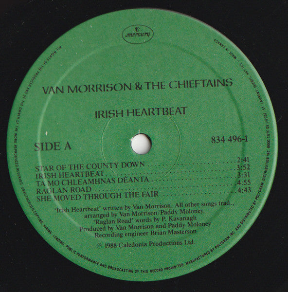 Van Morrison and The Chieftains – Irish Heartbeat - 1988 Original