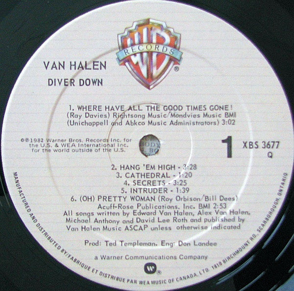 Van Halen ‎– Diver Down -1982 Original VinylPursuit.com